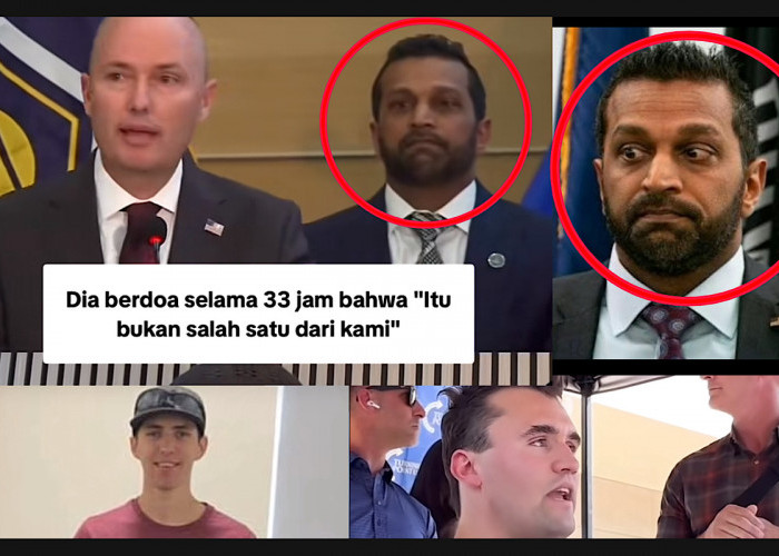 IRONIS, Gubernur Utah Berdoa Imigran Tembak Charlie Kirk, Tepat di Belakangnya Direktur FBI Asal India