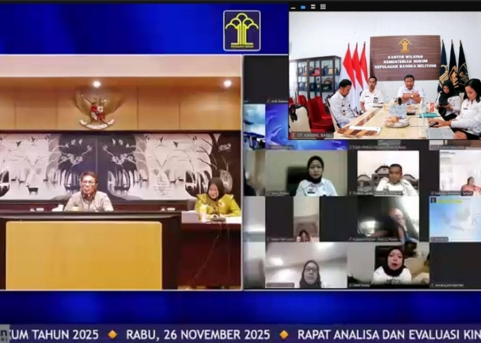 Kanwil Kemenkum Babel Bahas Strategi Percepatan Kinerja di Anev B11 Tahun 2025