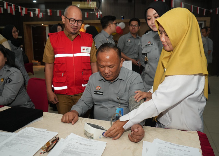 Kemenkum Sumsel Gelar Donor Darah dan Pemeriksaan Kesehatan Sambut Hari Pengayoman ke-81
