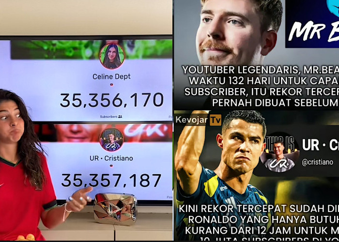 Celine Dept Pasrah, Unggah Detik-detik YouTubenya Dikalahkan Ronaldo, Konten Kreator Sepakbola Itu Nyerah Guys