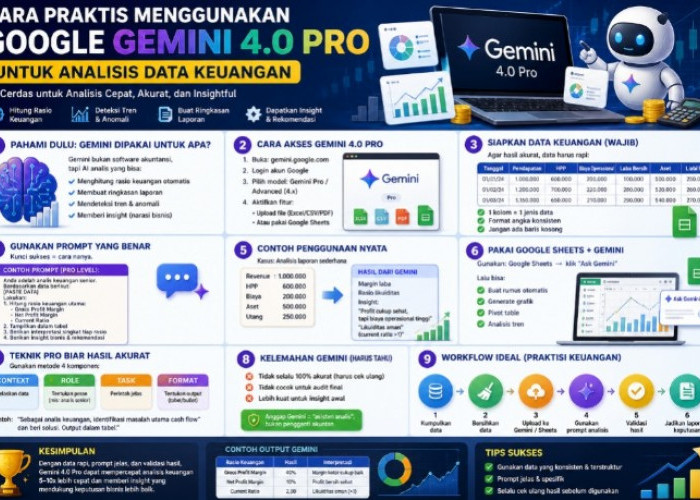 Cara Praktis Menggunakan Google Gemini 4.0 Pro untuk Analisia Data Keuangan, Berikut Panduan Lengkapnya