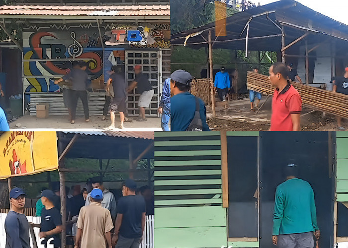 Warga Lahat Bongkar Kafe Maksiat Penghancur Rumah Tangga di Tepi Sungai Lematang