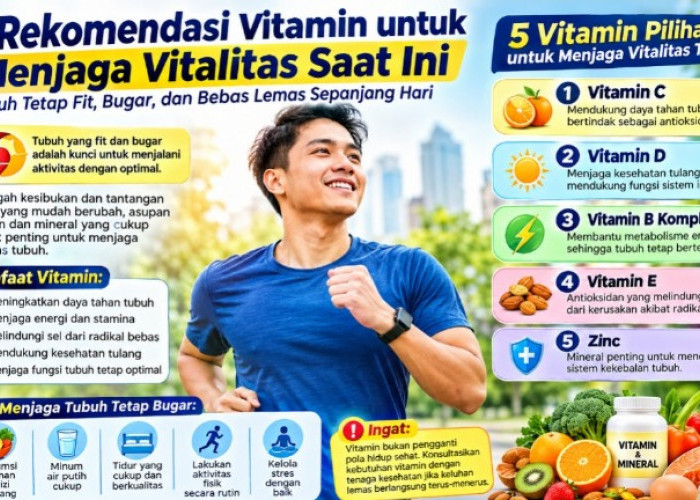 5 Vitamin Bantu Jaga Vitalitas Tubuh: Rahasia Tetap Fit dan Tak Mudah Lemas di Tengah Aktivitas Padat