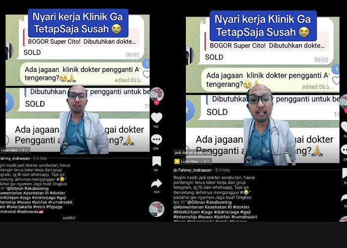 Dokter Fahmy Curhat Cari Kerja di Klinik 24 Jam Susah, Bahkan Sesama Dokter Harus Rebutan  