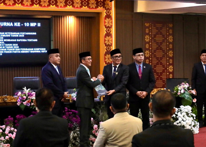 DPRD Palembang Terima LKPJ 2025 Diterima, Ratu Dewa Siap Tindak Lanjut Catatan