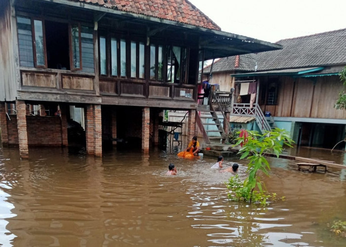 Satu Pekan 4 Dusun di Kayuagung OKI Terendam Banjir, Warga Lakukan Ini