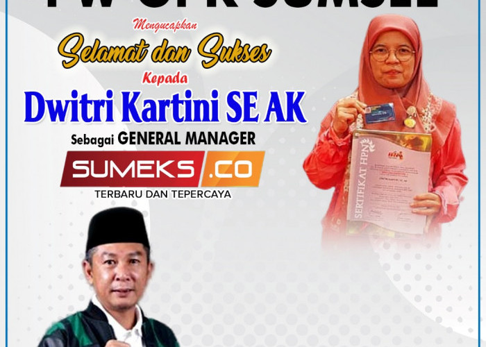 PW GPK Sumsel Mengucapkan Selamat dan Sukses Kepada Dwitri Kartini General Manager SUMEKS.CO