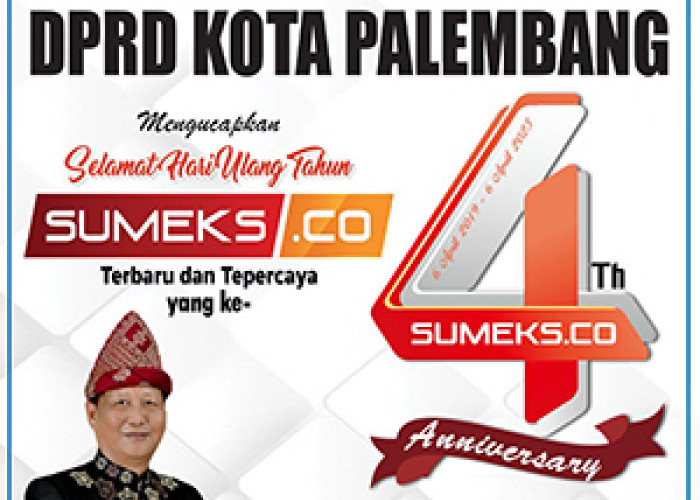 Wakil Ketua DPRD Palembang Mengucapkan Selamat Ulang Tahun Sumeks.co yang Ke-4
