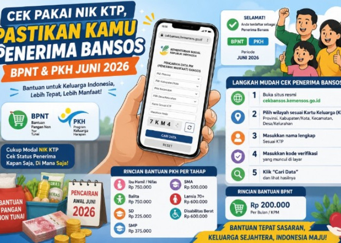Cek Pakai NIK KTP, Ini Cara Mudah Pastikan Nama Kamu Terdaftar Penerima Bansos Juni 2026