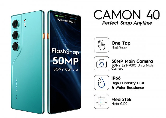 Tecno Camon 40 HP 2 Jutaan Sudah Kamera Sensor Sony, OIS dan Ultrawide 8 MP