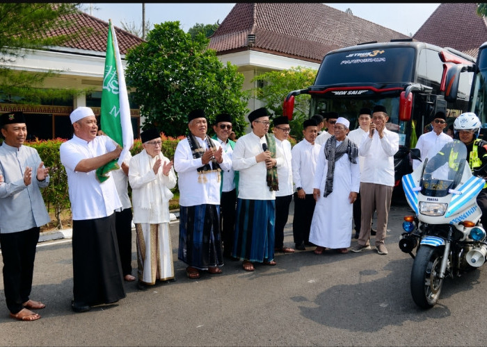Delegasi PWNU Sumsel Berangkat Muktamar ke-35 NU Jombang, Kapolda dan Gubernur Hadiri Pelepasan