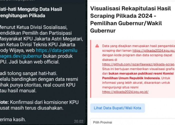 Waspada Website Hitung Suara Sementara Pilkada 2024, KPU Klaim Bukan Produk Resmi