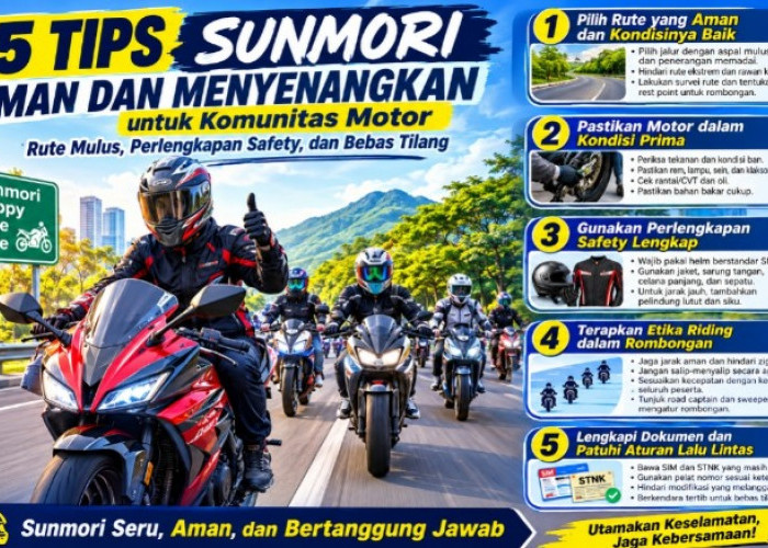 5 Tips Sunmori Aman dan Menyenangkan untuk Komunitas Motor, Rute Nyaman hingga Bebas Tilang