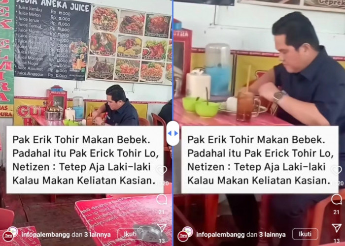 Keciduk Makan Bebek Kaki Lima, Erick Thohir Dikasihani Warganet hingga Disebut Pencitraan