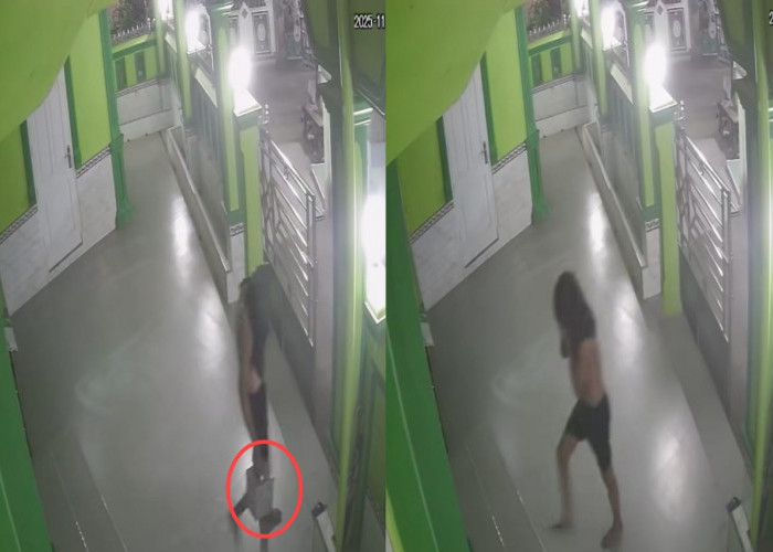 Pencuri Kotak Amal Milik Masjid di Ogan Ilir Terekam CCTV, Polsek Indralaya Gercep Lakukan Penyelidikan