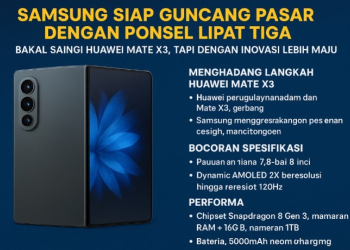 Samsung Siap Guncang Pasar dengan Ponsel Futuristik Lipat Tiga, Huawei Mate X3 Terancam Tersaingi