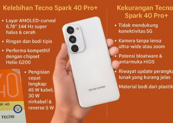Tecno Spark 40 Pro+: Ponsel Tipis dengan Layar 144Hz, Apa Kelebihan dan Kekurangannya?