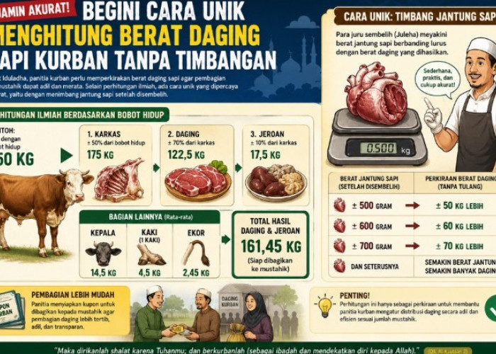 Dijamin Akurat! Begini Cara Unik Menghitung Berat Daging Sapi Kurban Tanpa Perlu Timbangan