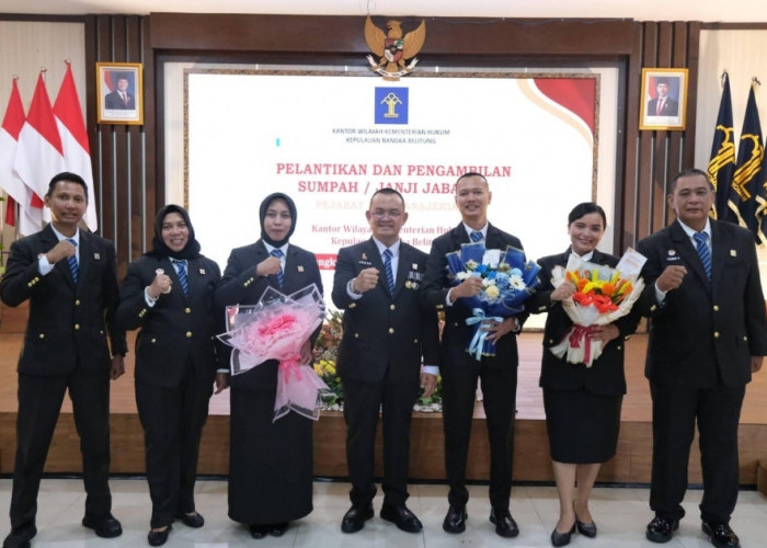 Kakanwil Kemenkum Babel Lantik 3 Pejabat Fungsional, Ini Pesannya