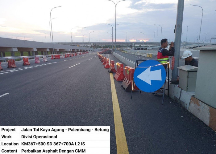 Kualitas Jalan Ruas Tol Kayuagung-Palembang Ditingkatkan
