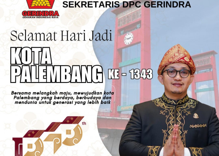 Wk Ketua DPRD Palembang Hari Apriansyah mengucapkan Selamat HUT ke 1343 Kota Palembang