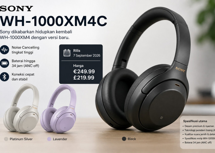 Headphone Legendaris Sony Bangkit Lagi, WH-1000XM4C Punya Harga Mengejutkan