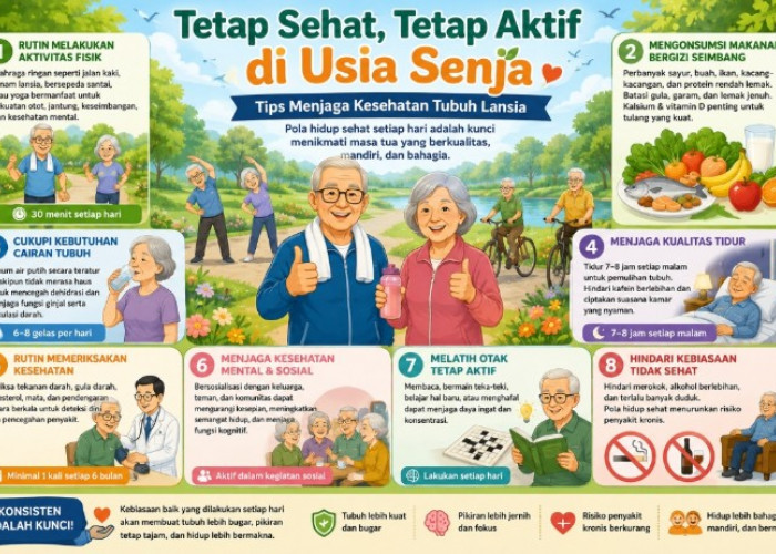 Tetap Bugar di Usia Senja, Ini 7 Tips Menjaga Kesehatan Tubuh Lansia Agar Tetap Aktif