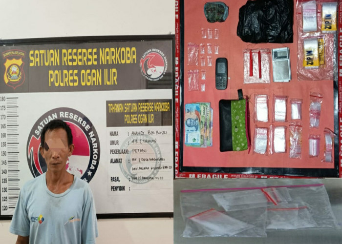 Sat Res Narkoba Polres Ogan Ilir Tangkap Pengedar Narkotika, 9 Paket Sabu Siap Edar dalam Dompet Jadi BB