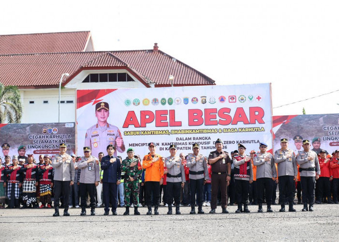 Kapolda Sumsel Pimpin Apel Besar Sabuk Kamtibmas di OKI, Target Zero Karhutla 2026
