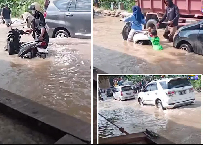 ALAMAK, Jalan Gandus Makin Parah, Timbunan Pasir dan Batu Hilang Diterjang Banjir ‘Pasang’ Sungai Musi 