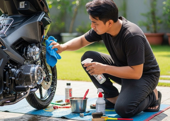 Cara Membersihkan Mesin Motor Sendiri di Rumah Tanpa Bikin Karat, Mesin Tetap Kinclong dan Awet Bertahun-Tahun