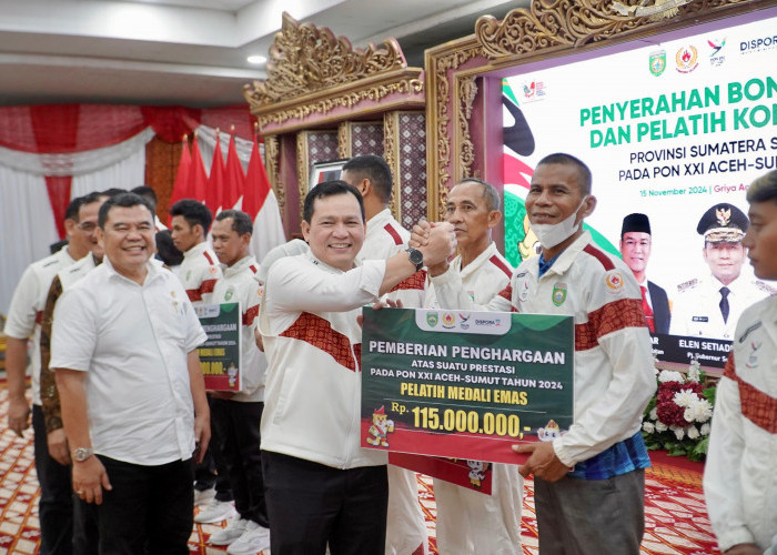 Pj Gubernur Elen Setiadi Realisasikan Pemberian Bonus Atlet Peraih Medali PON XXI Aceh-Sumut 2024