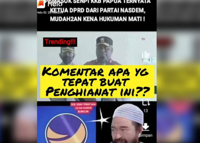 Viral di Medsos, Pemasok Senjata KKB Papua adalah Sosok Ketua DPRD Partai Pengusung Calon Presiden, Benarkah?