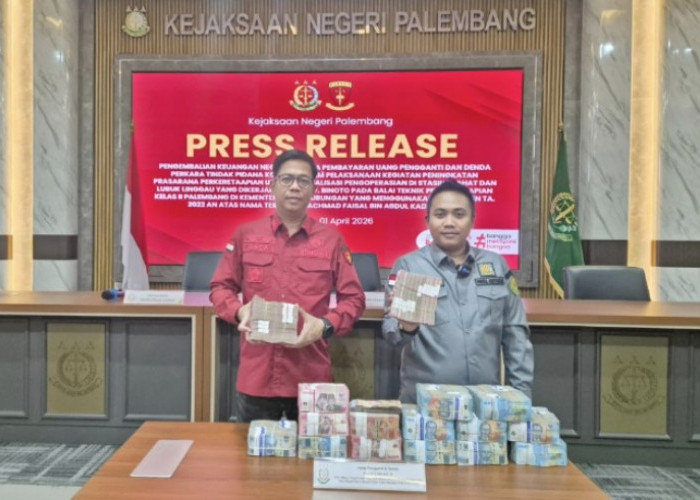 Kejari Palembang Sukses Pulihkan Uang Negara Rp1,07 Miliar dari Kasus Korupsi Proyek Perkeretapian