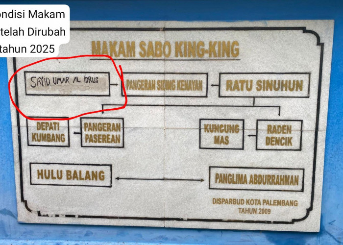 Makam Keramat Sabokingking Palembang Dicoret-coret, 4 Nama untuk 1 Pusara