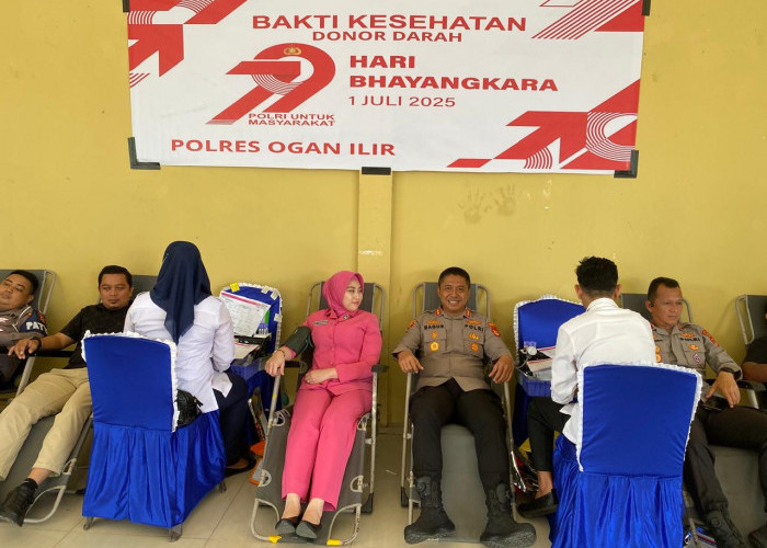 Gelar Donor Darah Hingga Khitanan Massal, Cara Polres Ogan Ilir Meriahkan HUT Bhayangkara ke-79