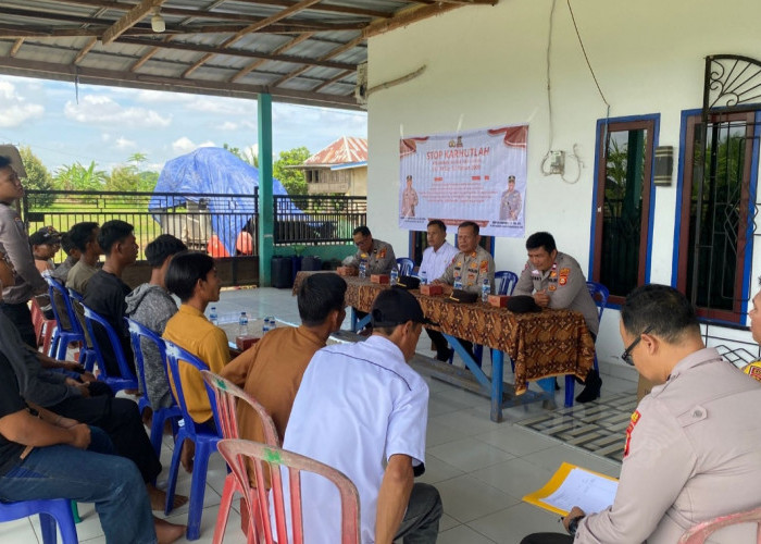 Antisipasi Karhutla Sat Binmas Polres OKI Penyuluhan di Desa Pedu Jejawi 