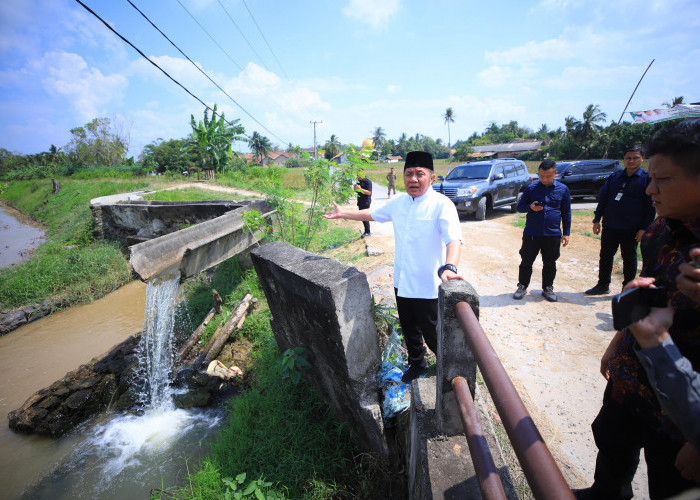 Peduli Petani, Herman Deru Langsung Turun ke Sawah dan Hubungi BBWS saat Temukan Irigasi Rusak
