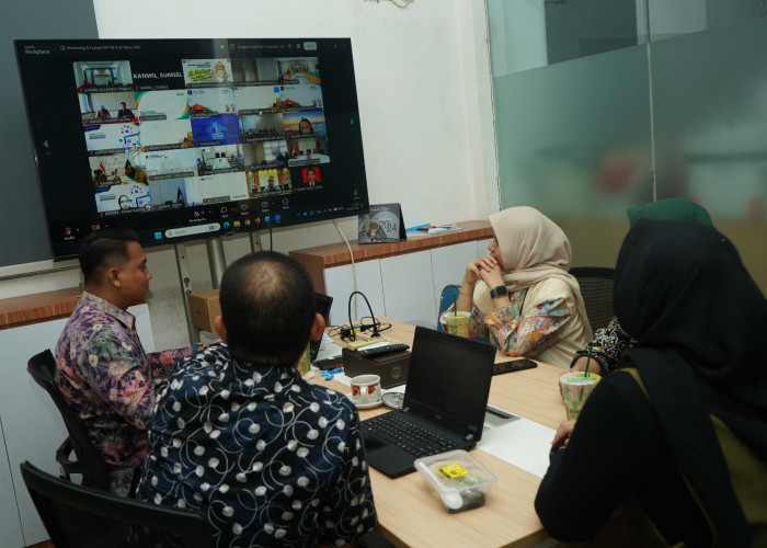 Kemenkum Sumsel Ikuti Penyampaian Hasil Evaluasi Rencana Kerja Tahunan Reformasi Birokrasi Triwulan II 2026