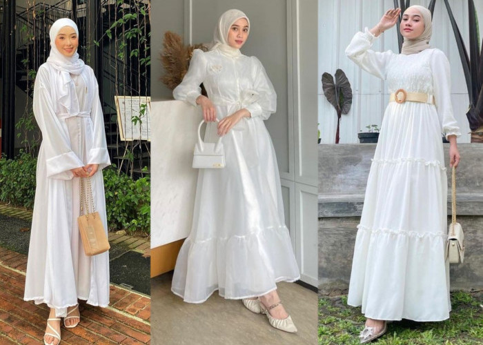 Spoiler Tren Fashion Ramadhan 2024, Gamis Elegan Nuansa Putih yang Anggun Bakal Jadi Favorit