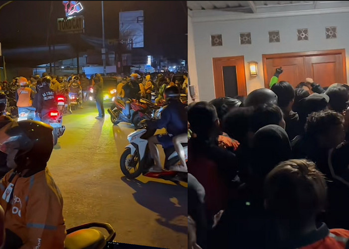 Viral, Ratusan Ojol ShopeeFood di Godean Sleman Geruduk Rumah Konsumen Arogan