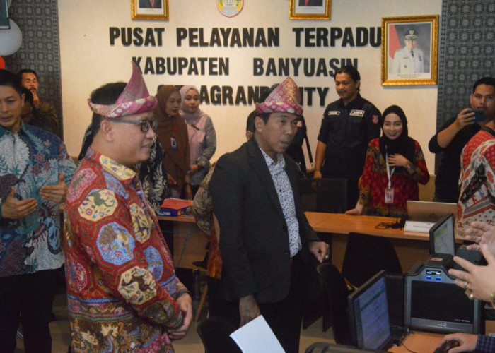 Pj Bupati Banyuasin Sambut Sekjen Ombudsman RI di Gerai Pelayanan Terpadu Citra Grand City