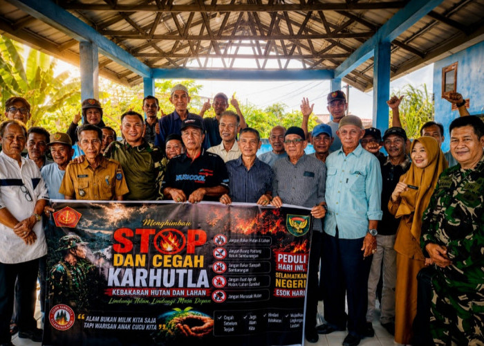 Sasar Masyarakat di Sejumlah Desa di Kabupaten OKI Tim Mabes TNI Lakukan Penyuluhan Karhutla