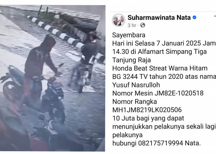 Korban Curanmor di Ogan Ilir Bikin Sayembara, Bakal Berikan Imbalan Rp 10 Juta Bagi yang Temukan Pelaku