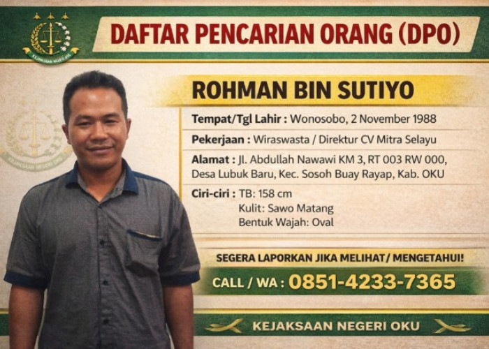 Buronan Kasus Proyek Bibit Buah Fiktif OKU Masuk Daftar DPO, Kejari Imbau Peran Aktif Masyarakat