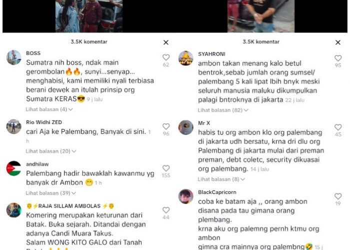 Meski Konflik Antar Kelompok Ambon dan Palembang Mereda, Warganet Malah 'Perang' Dukungan