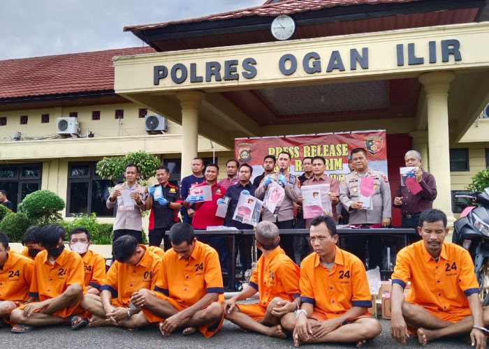 Polres Ogan Ilir Ungkap Delapan Kasus dan 10 Tersangka dari Operasi Sikat Musi Tahun 2022