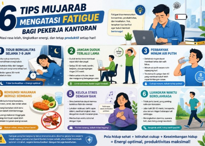 6 Tips Mujarab Mengatasi Fatigue bagi Pekerja Kantoran, Bikin Tubuh Kembali Bertenaga