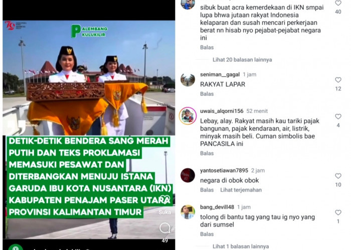 Kirab Bendera Merah Putih dan Teks Proklamasi Menuju IKN Jelang HUT RI ke-79, Warganet: Rakyat Lapar Pak