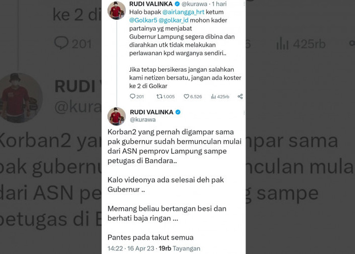 Gila Bener-Bener Nekat, Akun Twitter Ini Bongkar Borok Gubernur Lampung, Arinal Djunaidi Terkenal Tempramen
